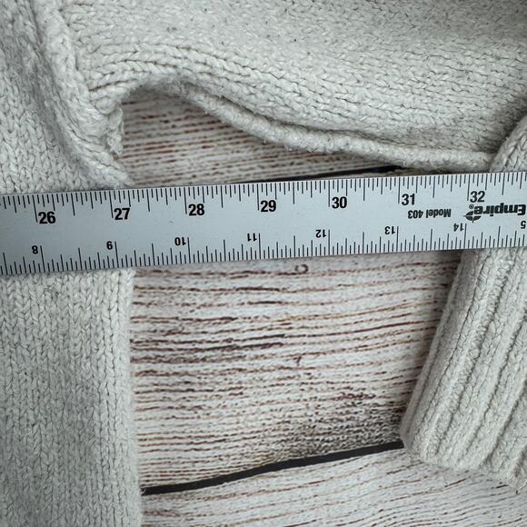 Free People Chunky Knit 3/4 Sleeve Pullover Sweater Womens S Off White Oversized - Picture 11 of 14